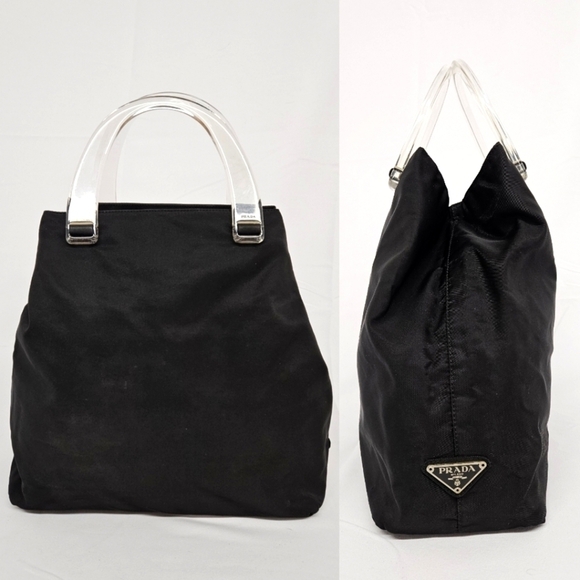 Prada Tessuto Nylon and Lucite Evening Tote Bag in Black - Picture 1 of 17